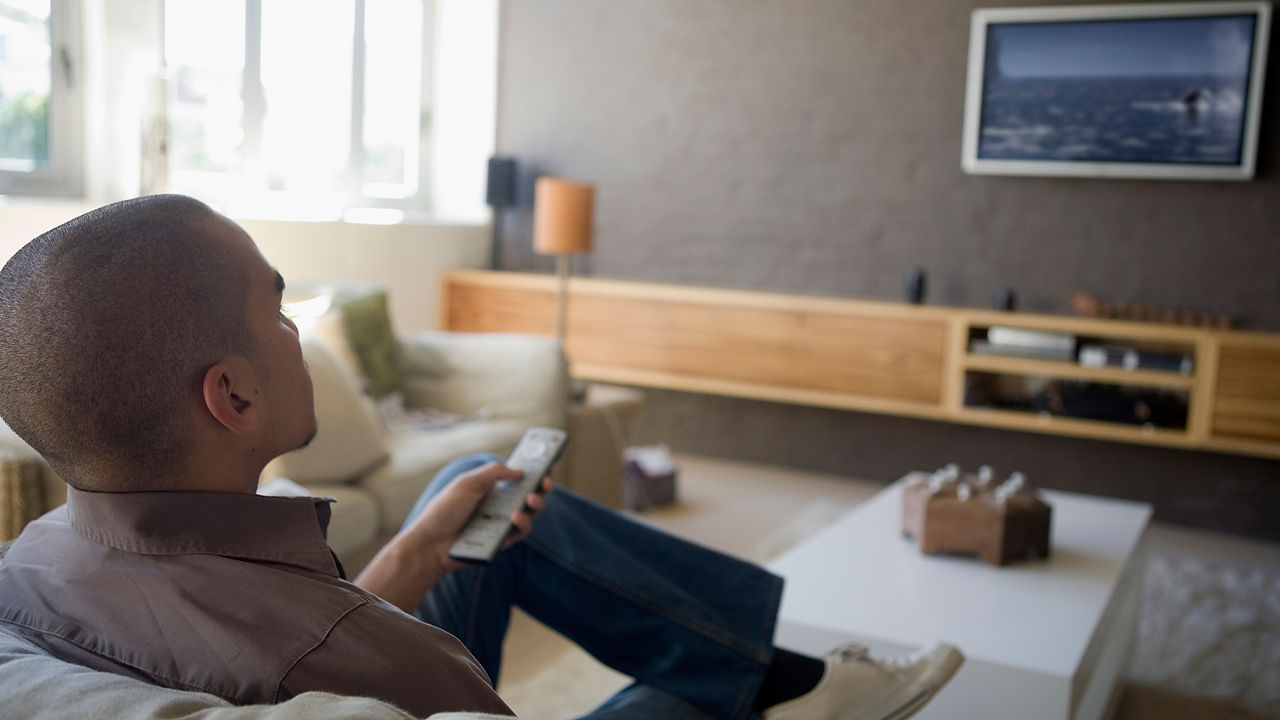 Man watching television