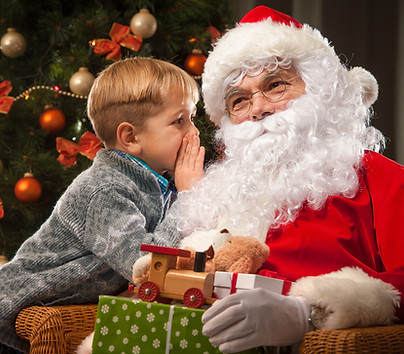 Child Whispering Santa