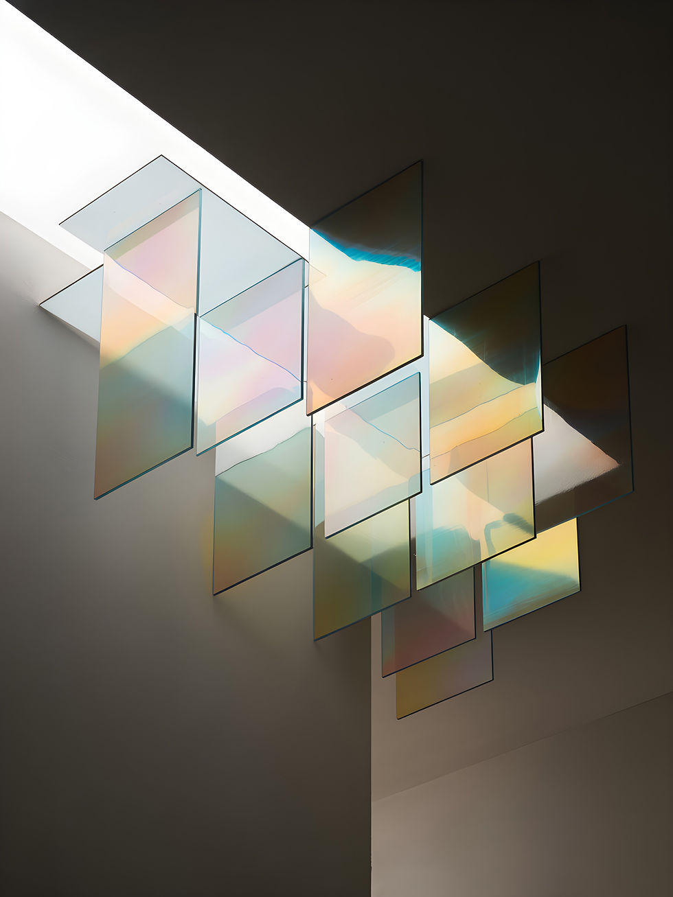Structure en verre coloré