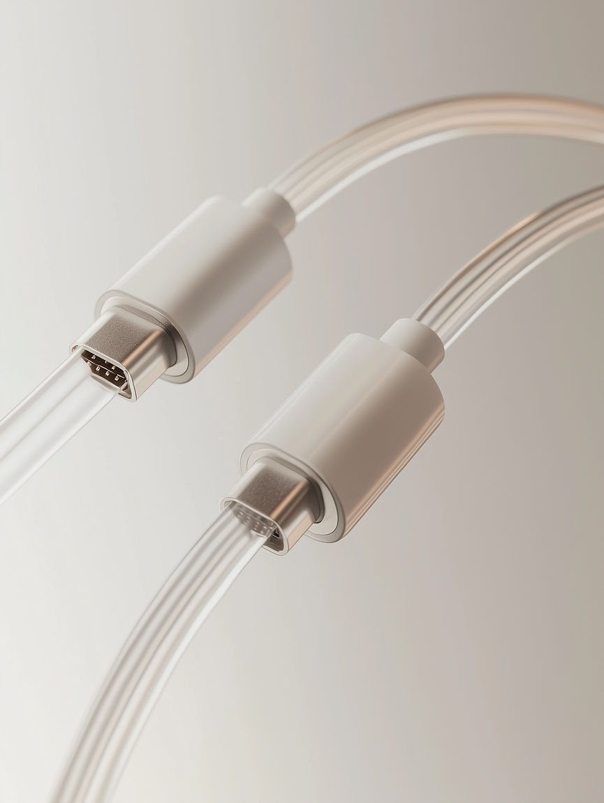 Cabos USB em close-up