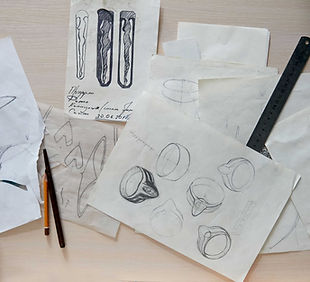 Bocetos de diseño de joyas