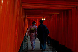 Walking through the torii