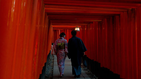 Walking through the torii