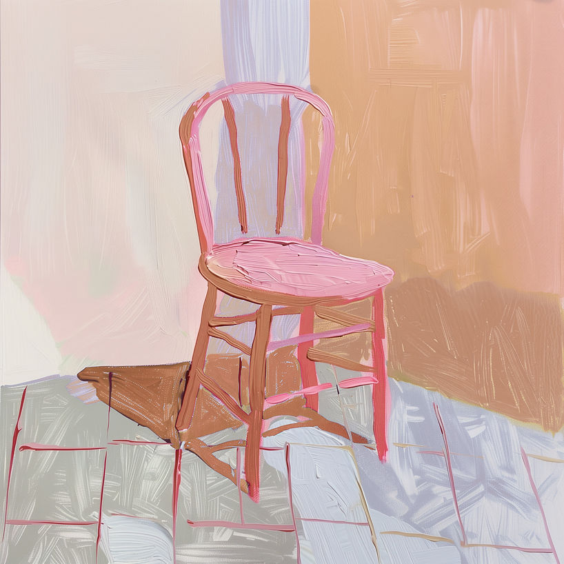 Rosa Stuhl-Gemälde