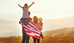 Family with American Flag
