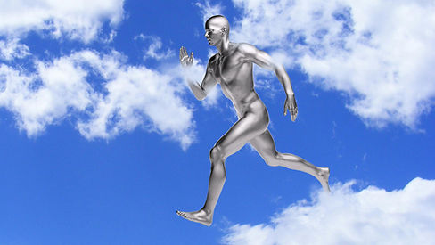 Metallic Figure Running