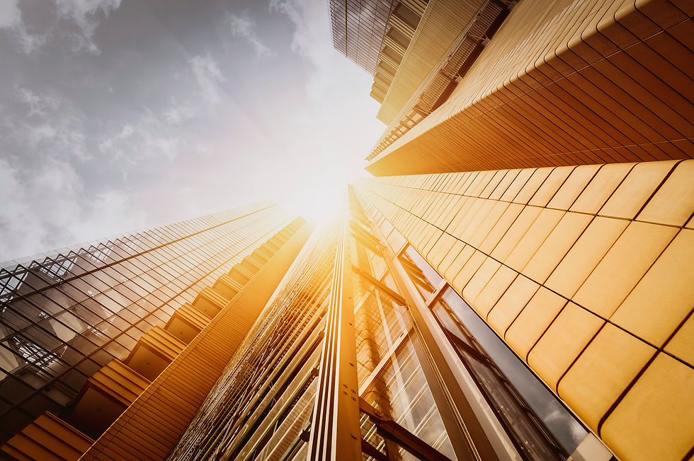 Office skyscraper in the sun