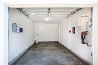Empty single car garage