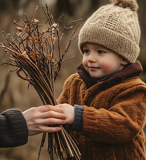 Enfant avec bâtonnets