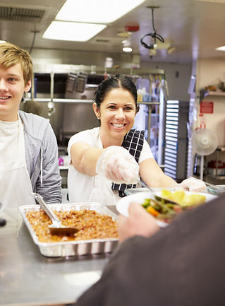 People serving food
