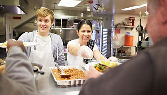 People serving food