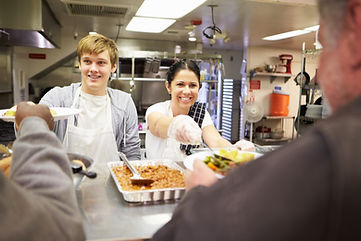 People serving food