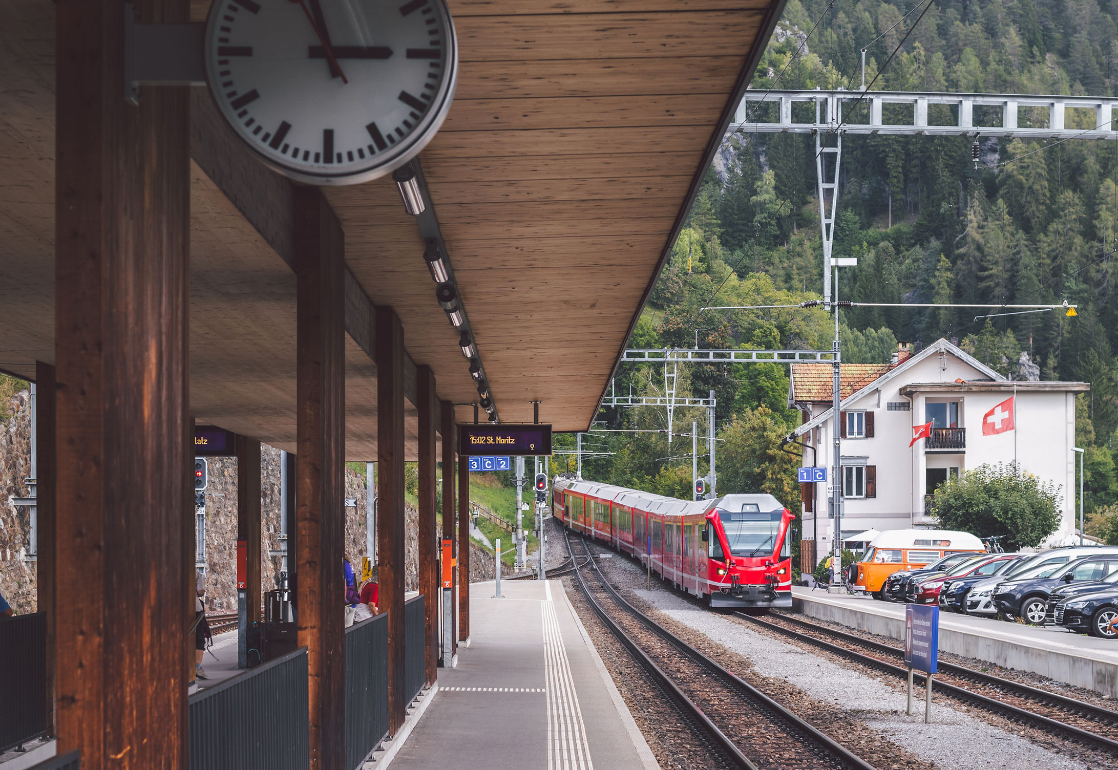 Train station sidewalk