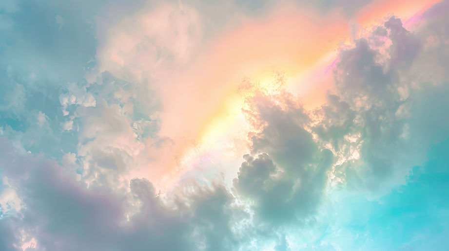 Regenbogen inmitten von Wolken