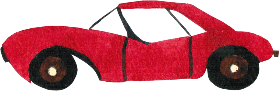 Red Hand-Drawn Car