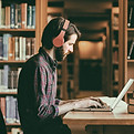 Student working on laptop