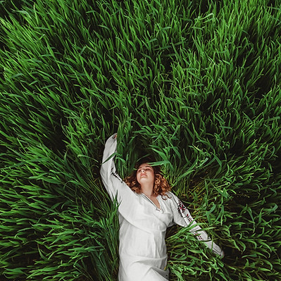 Lying in Green Field