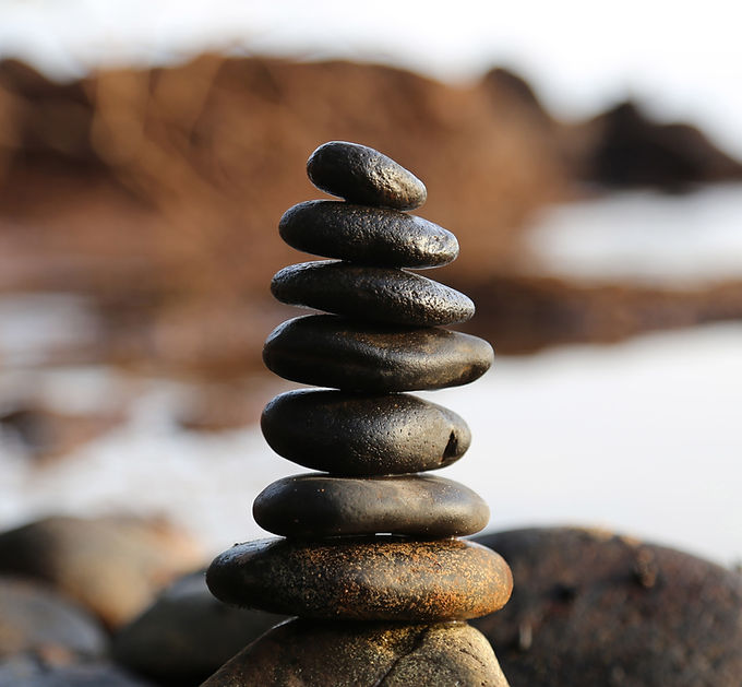 Stacked Black Stones