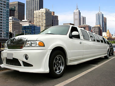 White Limousine and Skyscrapers