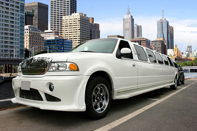 White Limousine and Skyscrapers