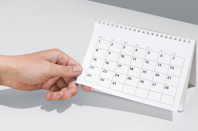 Calendrier de la main