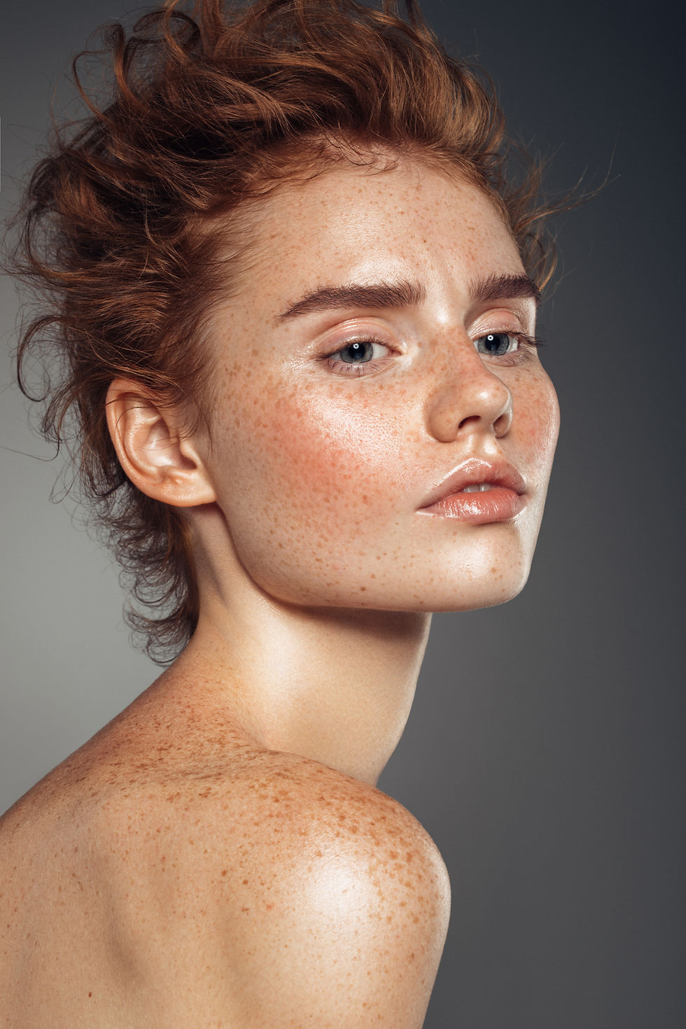 Freckled Woman Portrait
