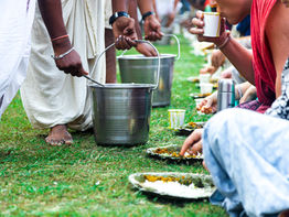 Food being served outdoors
