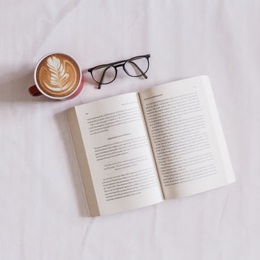 coffee, book and glasses