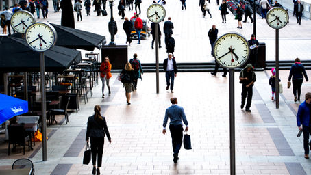 Heure de pointe centre-ville piéton