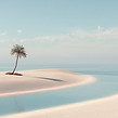 Scène de plage sereine