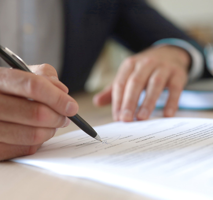 文書に署名する