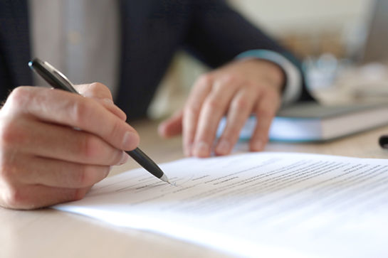 Man Signing