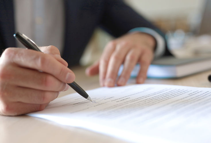Man Signing
