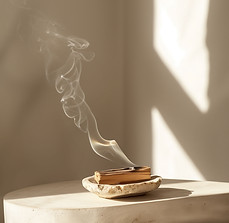 Incense with rising smoke