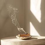 Incense with rising smoke