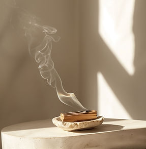 Incense with rising smoke