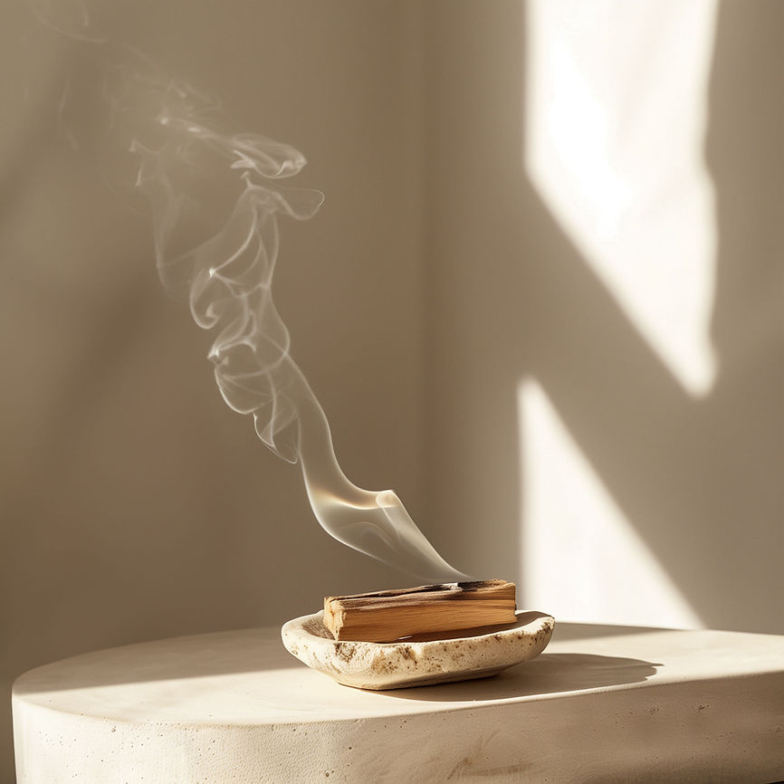 Incense with rising smoke