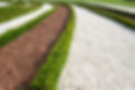 Gravel path and hedgerows