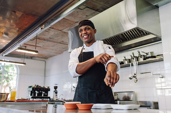 Smiling Chef Working