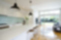 Contemporary kitchen and living room