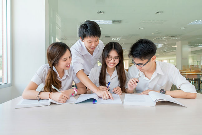 A group of students studying together