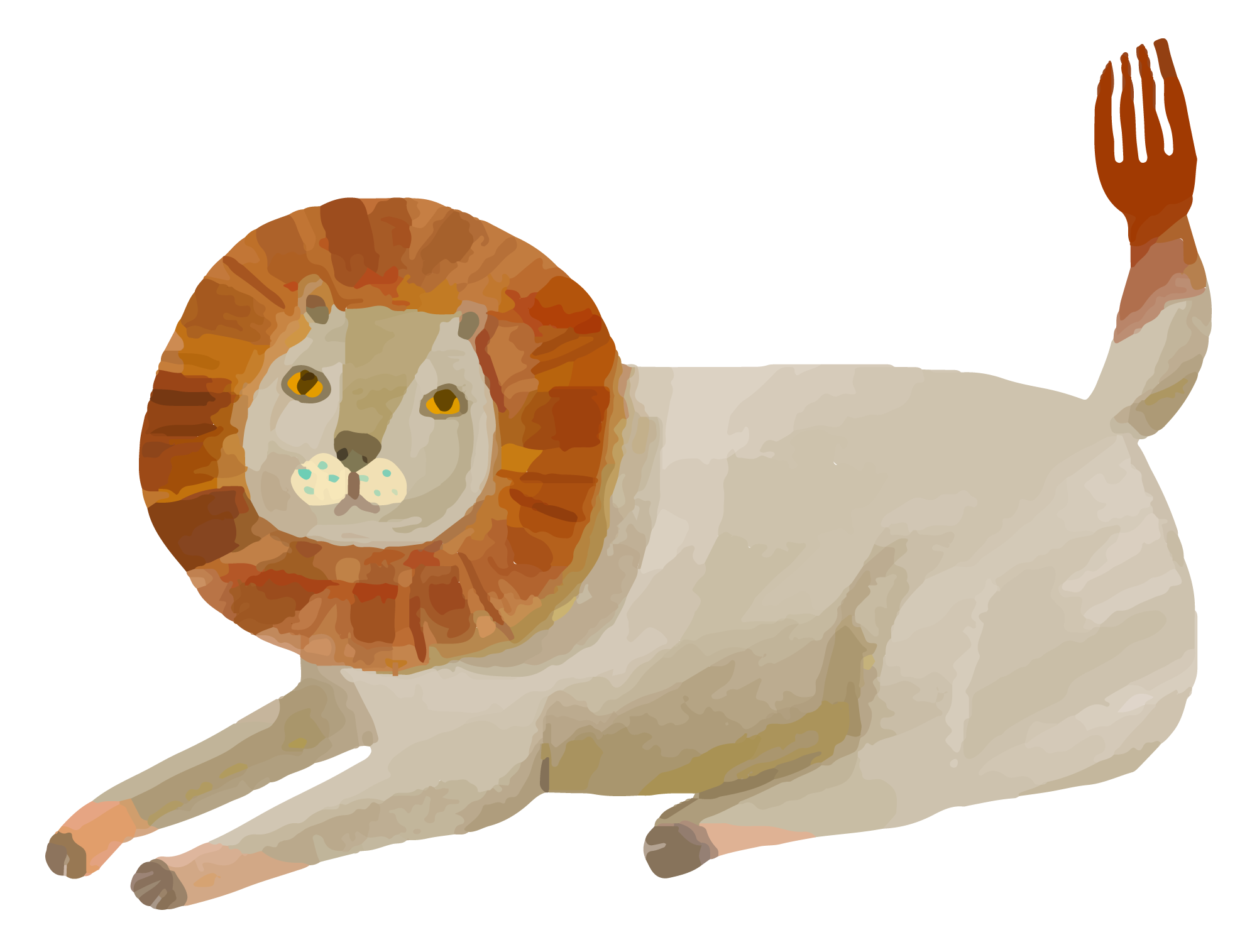 Watercolor Lion Illustration