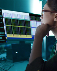 Woman Analyzing Data