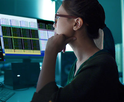 Woman Analyzing Data