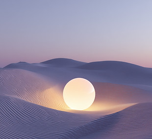 Glowing Sphere in Desert