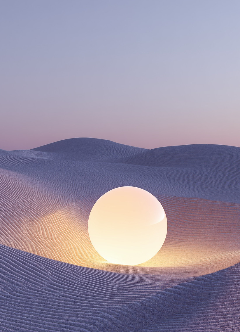 Glowing Sphere in Desert