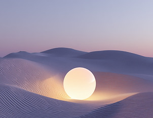Glowing Sphere in Desert