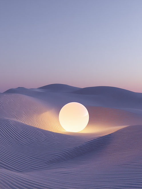 Glowing Sphere in Desert