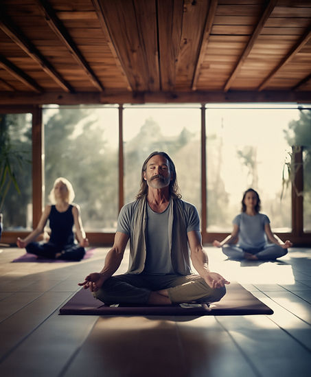 Group yoga meditation