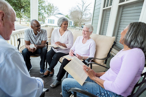 Seniors talking together